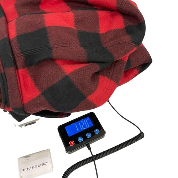 Northern Souvenirs Unisex Red Black Checkered Zip Up Canada Fleece Jacket Size L - Picture 13 of 13